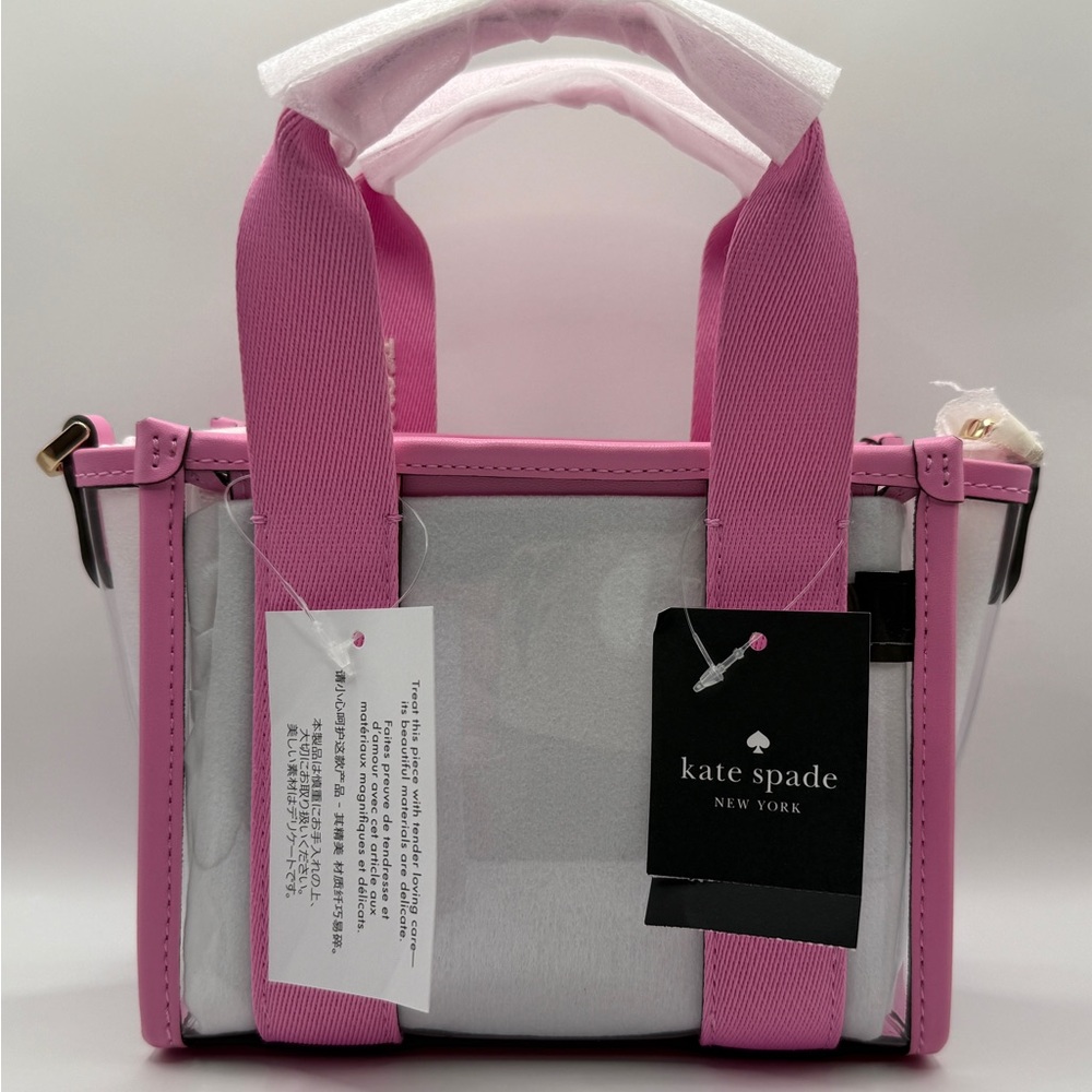 Small Kate Spade Pink and White Tote Bag